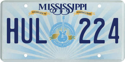 MS license plate HUL224