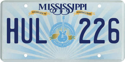 MS license plate HUL226