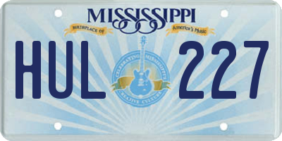 MS license plate HUL227