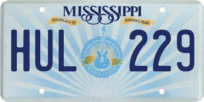 MS license plate HUL229