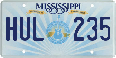 MS license plate HUL235
