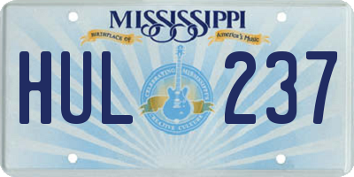 MS license plate HUL237