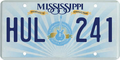 MS license plate HUL241