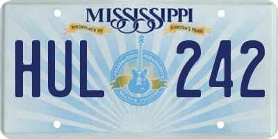 MS license plate HUL242