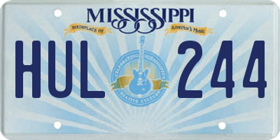 MS license plate HUL244