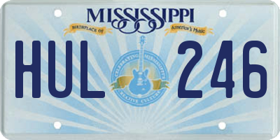 MS license plate HUL246