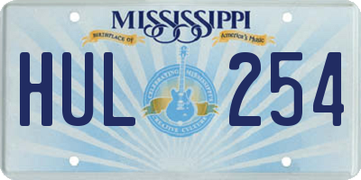 MS license plate HUL254