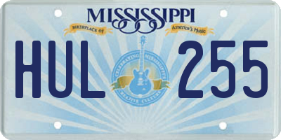 MS license plate HUL255