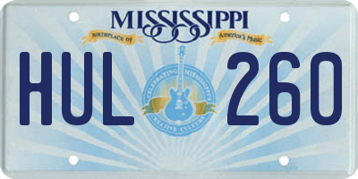 MS license plate HUL260