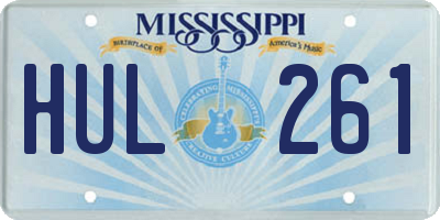MS license plate HUL261