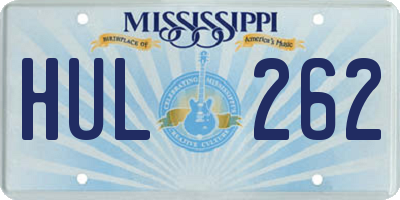 MS license plate HUL262