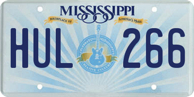 MS license plate HUL266