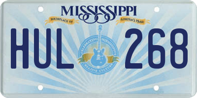 MS license plate HUL268