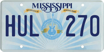 MS license plate HUL270