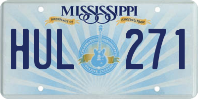 MS license plate HUL271