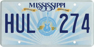 MS license plate HUL274