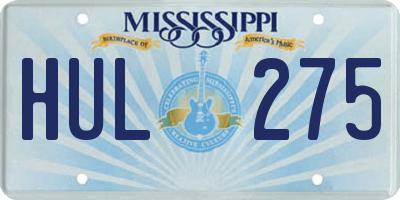MS license plate HUL275