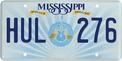 MS license plate HUL276