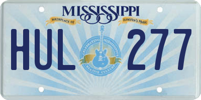MS license plate HUL277