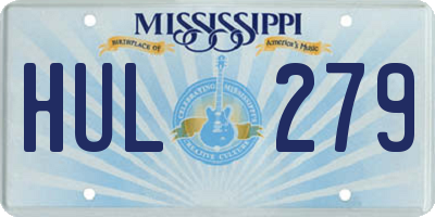 MS license plate HUL279