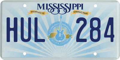 MS license plate HUL284