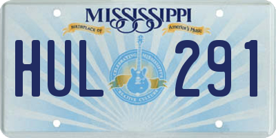 MS license plate HUL291