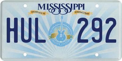 MS license plate HUL292