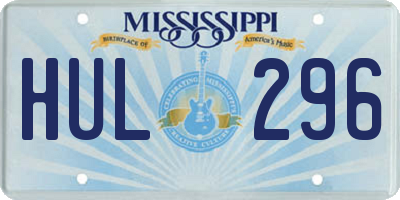 MS license plate HUL296