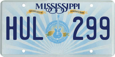 MS license plate HUL299
