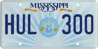 MS license plate HUL300