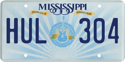 MS license plate HUL304