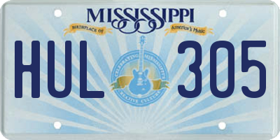 MS license plate HUL305