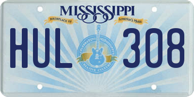 MS license plate HUL308