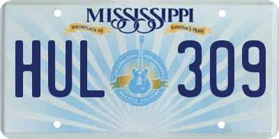 MS license plate HUL309