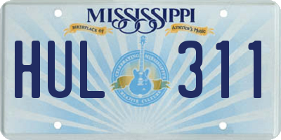 MS license plate HUL311