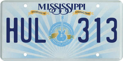 MS license plate HUL313