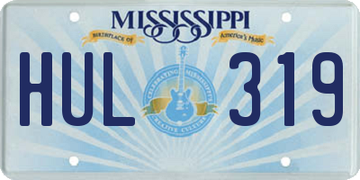 MS license plate HUL319