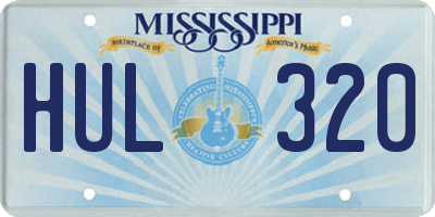 MS license plate HUL320