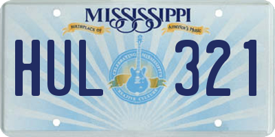 MS license plate HUL321
