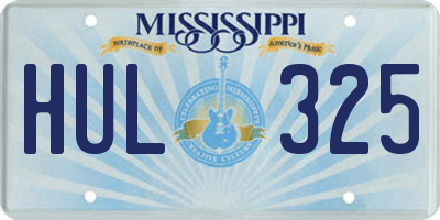 MS license plate HUL325