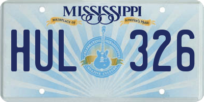 MS license plate HUL326