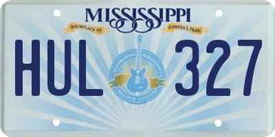 MS license plate HUL327