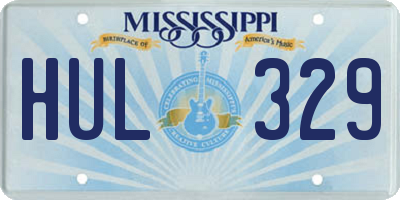 MS license plate HUL329