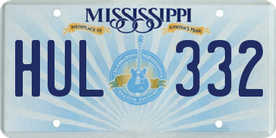 MS license plate HUL332