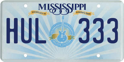 MS license plate HUL333