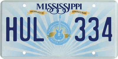 MS license plate HUL334