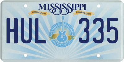 MS license plate HUL335