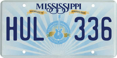 MS license plate HUL336