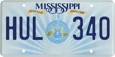 MS license plate HUL340