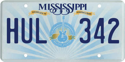 MS license plate HUL342